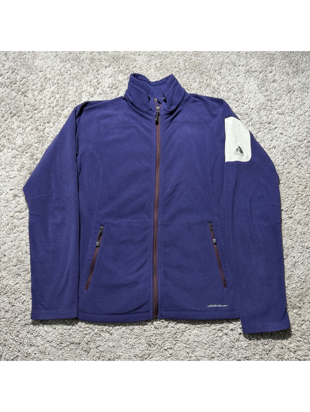 Eddie Bauer First Ascent Womens Large Purple Full Zip Lightweight Fleece Jacket